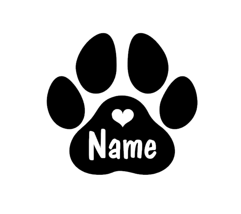 Pet Portrait Custom - 2pcs Personalised Paw Print with Name