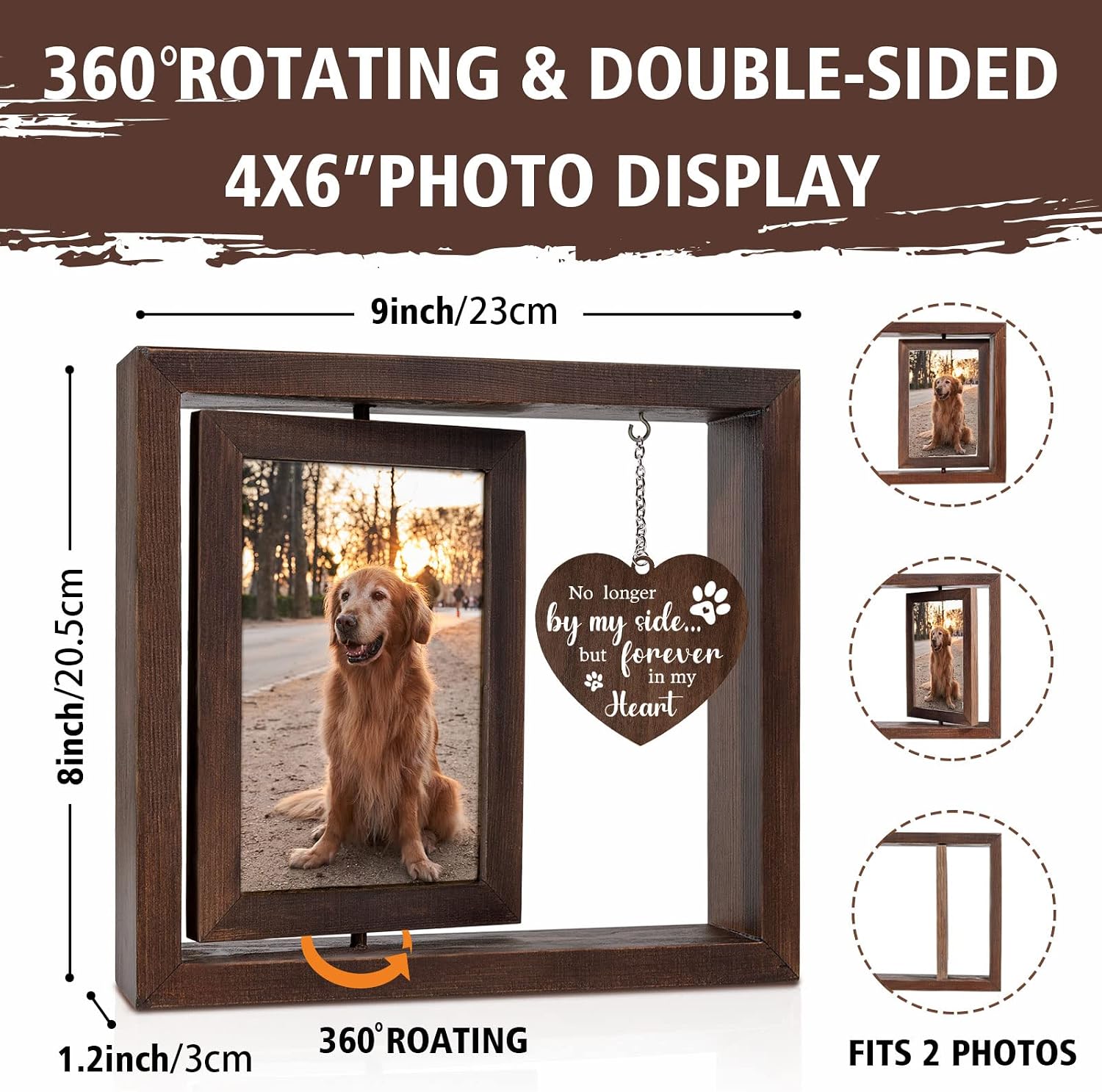 Pet Memorial Photo Frame for D - Engraved Wood Frame recension och pris