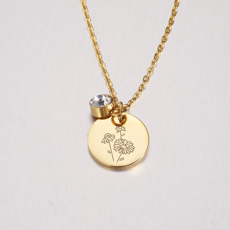 Crystal Birthstone Necklace fo - Birth Flower Necklace recension och pris