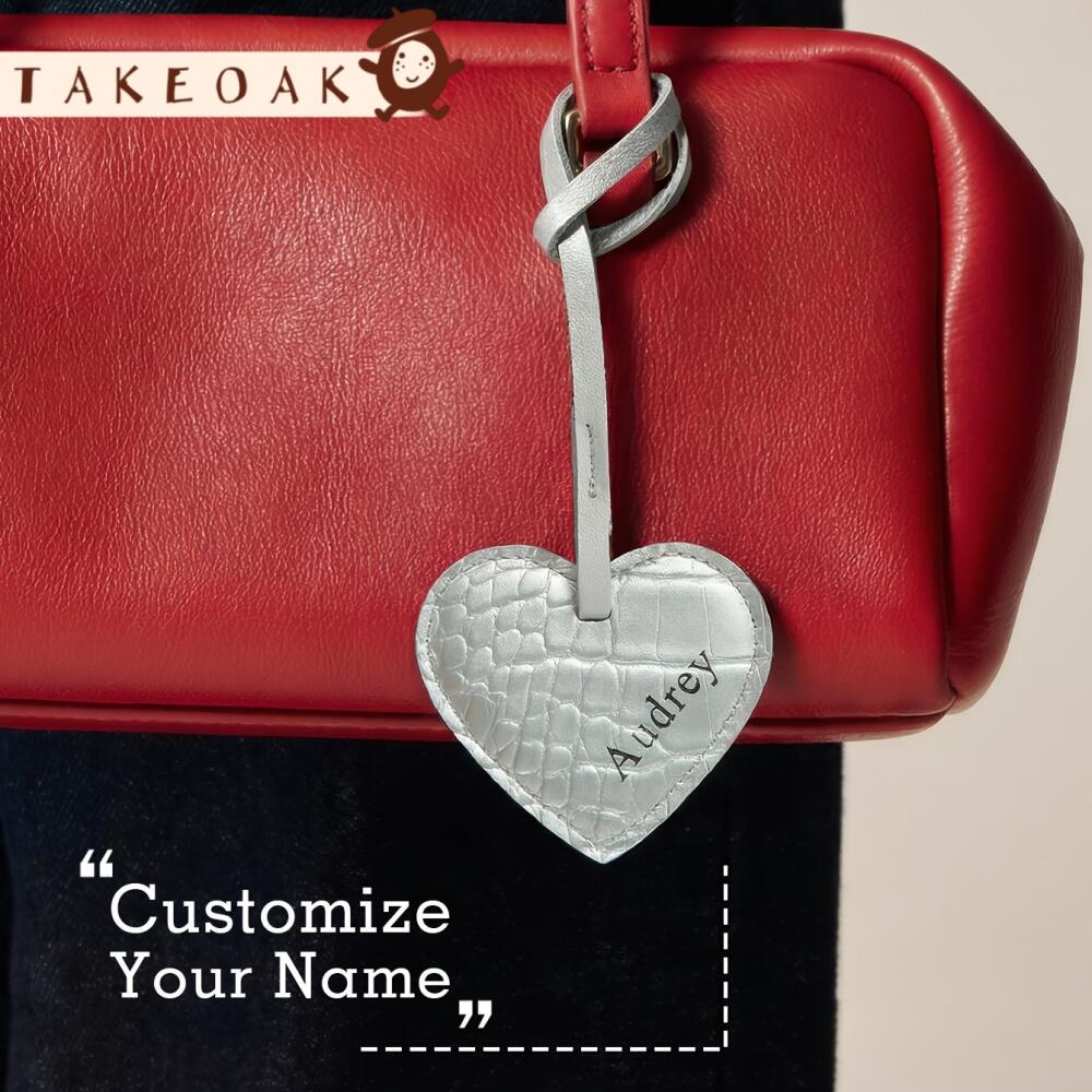 Personalized Heart Shape Faux  - Monogram Keychain Leather recension och pris