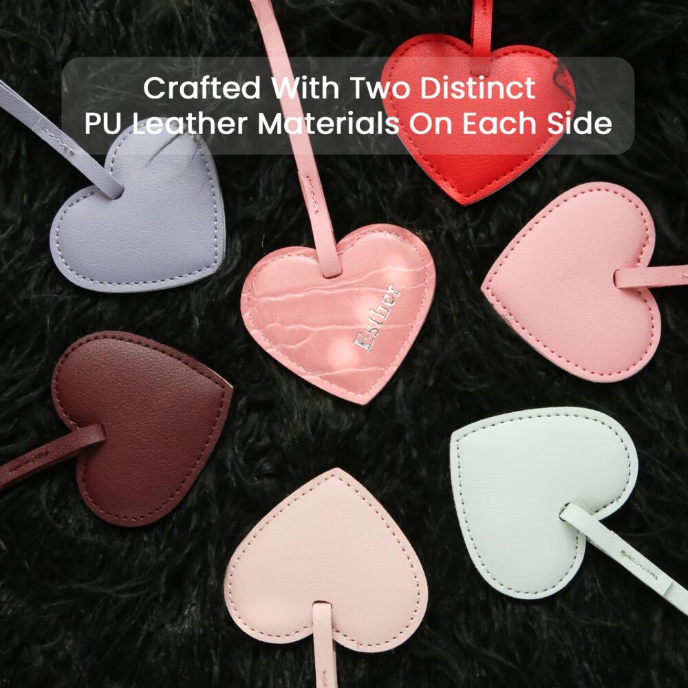Personalized Heart Shape Faux  - Monogram Keychain Leather recension och pris