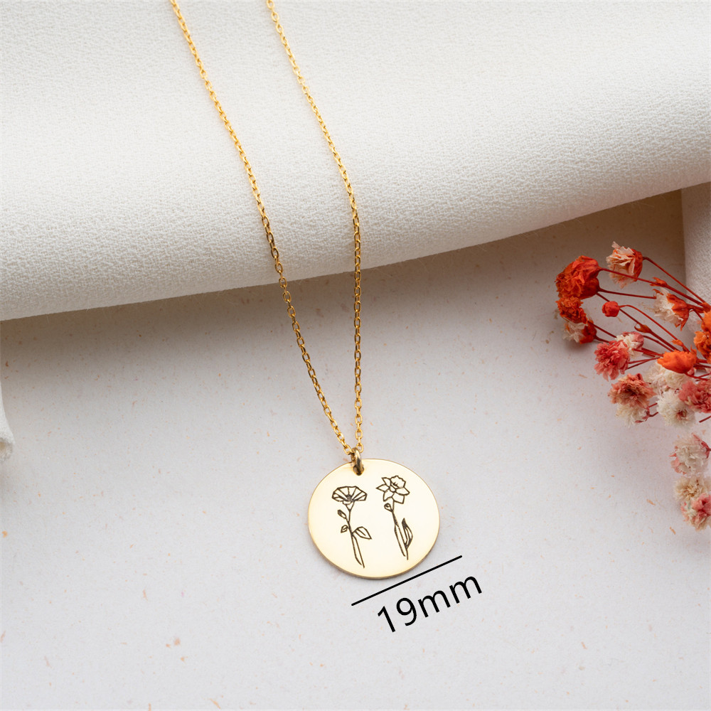 Family Birth flower Necklace C - Birth Flower Necklace recension och pris