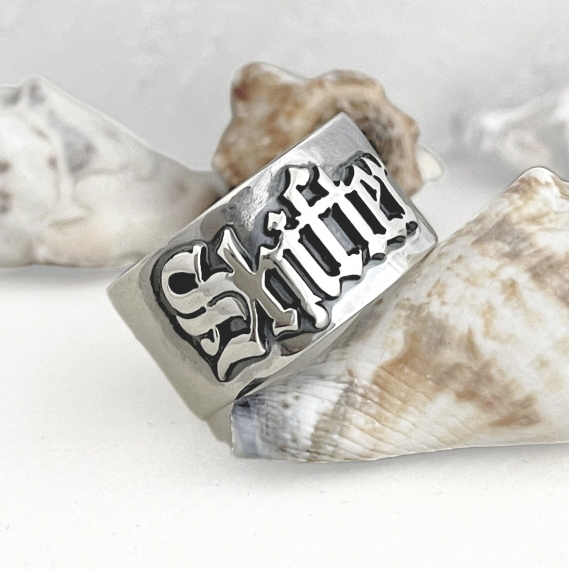 12MM Men' Gothic Rings Persona - Initial Ring Custom recension och pris