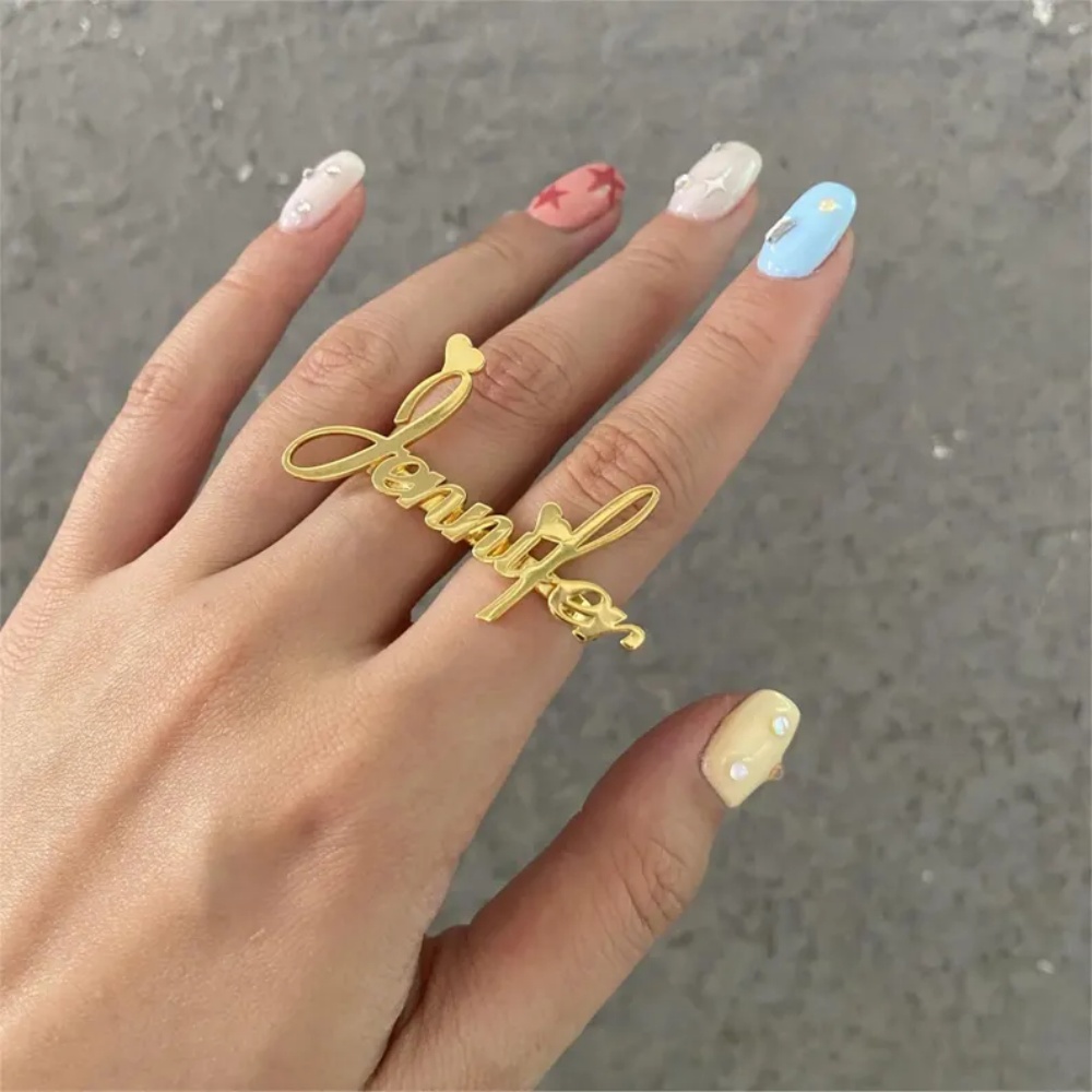 LeeChee Personalized Two Finge - Initial Ring Custom recension och pris