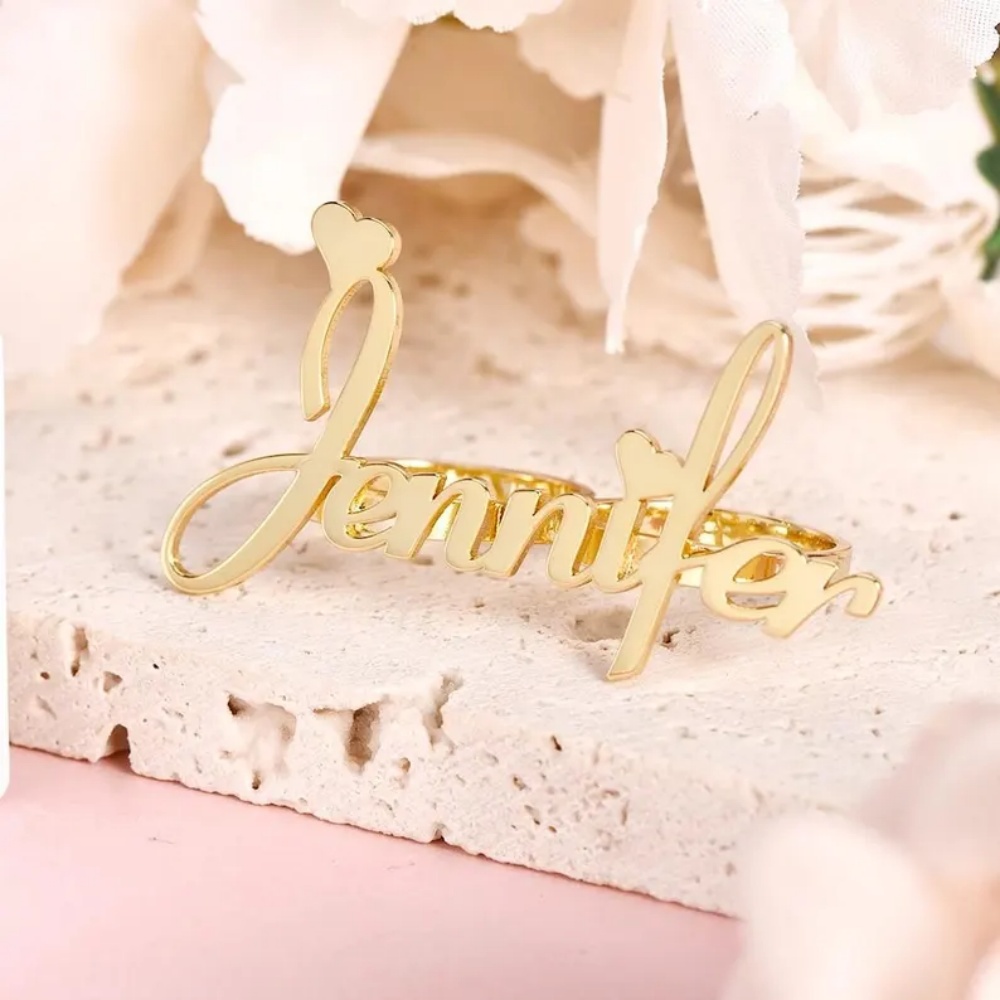 LeeChee Personalized Two Finge - Initial Ring Custom recension och pris