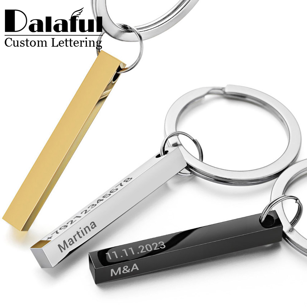 Personalize Keychains 3D Bar S - Initial Ring Custom recension och pris